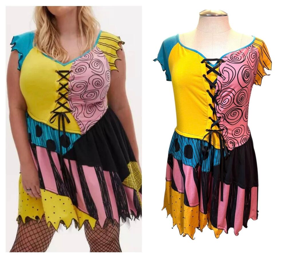 Torrid Plus Size 1 Disney Nightmare Before Christmas Sally Costume Cosplay Dress